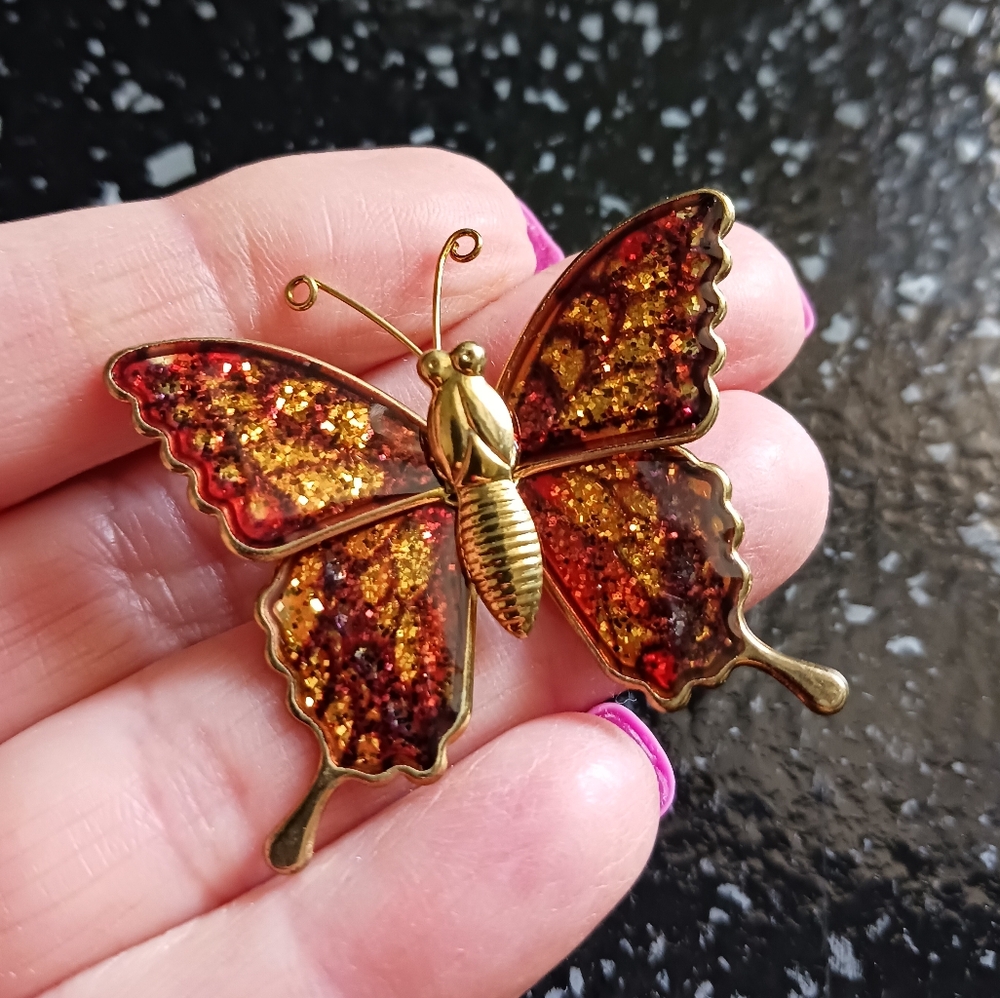 Vintage Butterfly Brooch, still in case